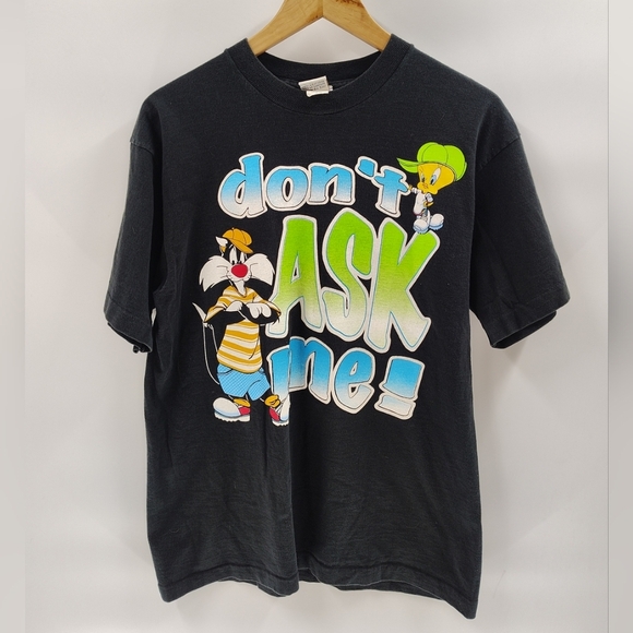 LOONEY TUNES Vintage 1997 Hip Hop Don't Ask ME! Shirt Adult Size L Single Stitch - Picture 1 of 10